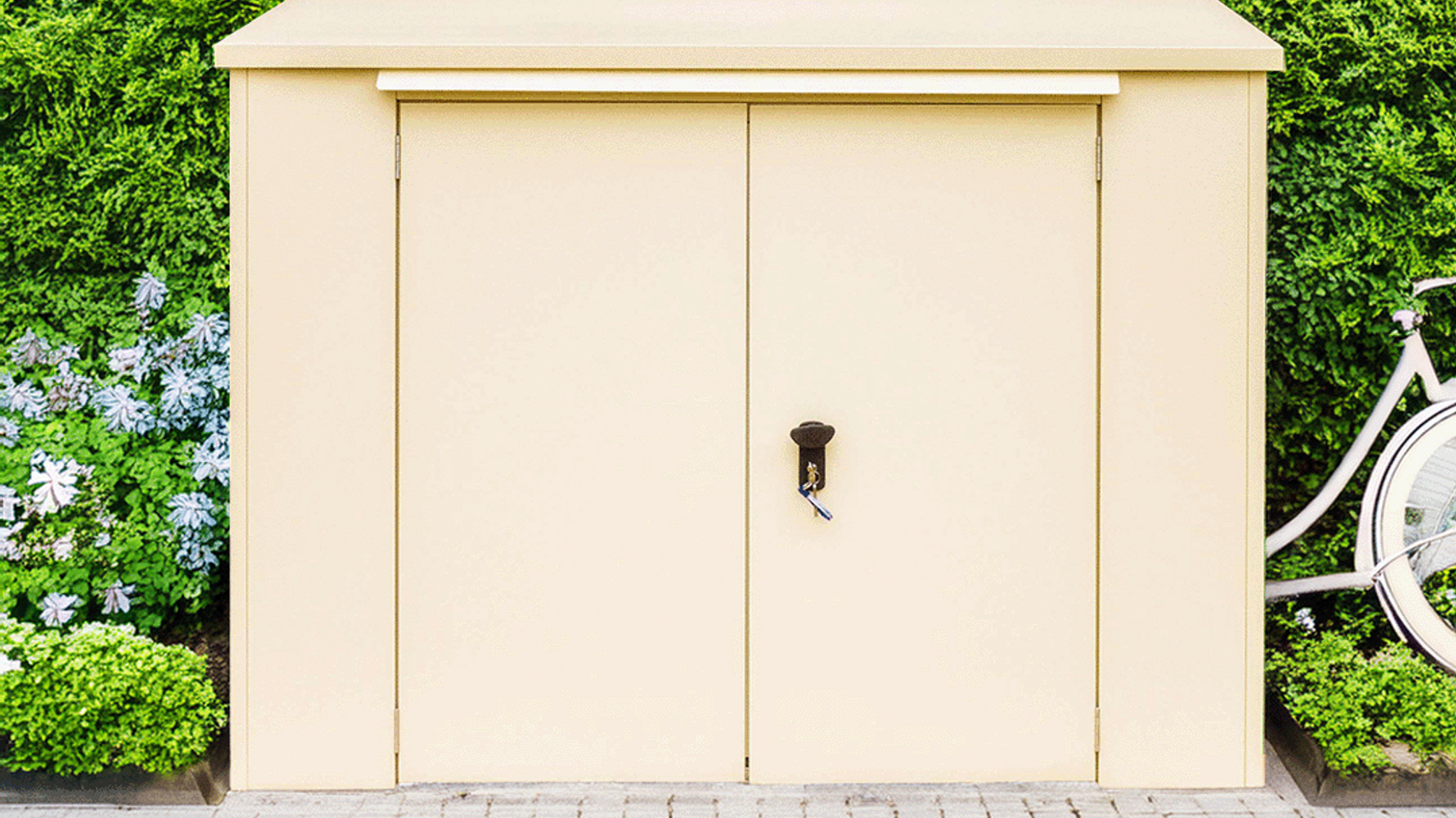 Secure Metal 3 Bike Bunker - Cream.png