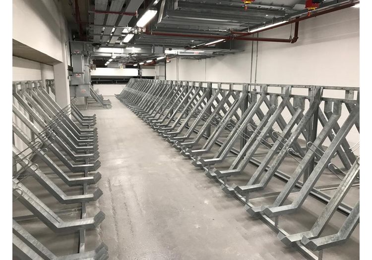 Semi-vertical Cycle Rack - 6 spaces
