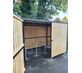 8 Space timber clad cycle shelter one gate open 01.jpg
