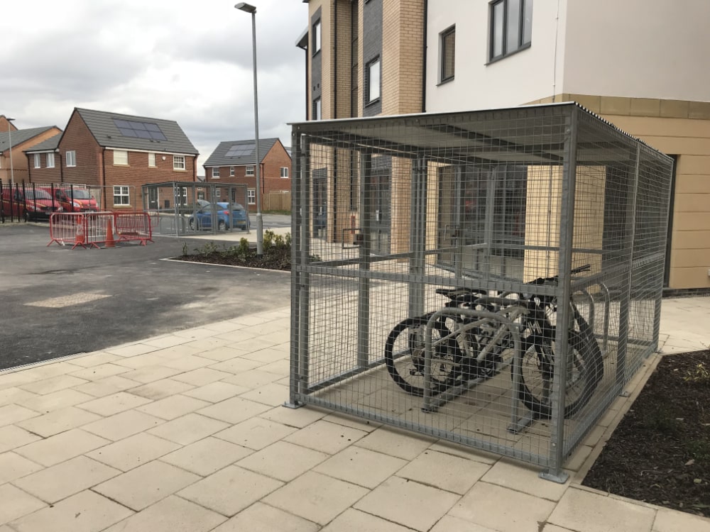 SECURE Cycle Store Mesh Shelter Installation