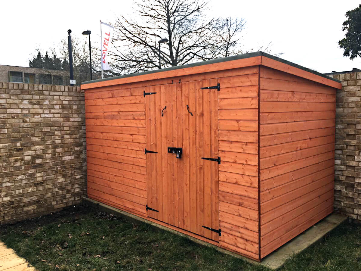 Wooden garden bike shed for the home