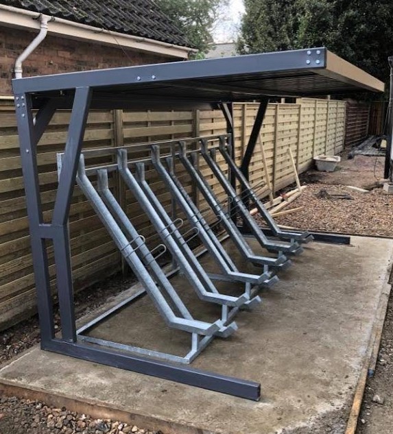 SECURE Cycle Store's design, supply & installation of the K-Bike Shelter, for Fordwych Road, London.
