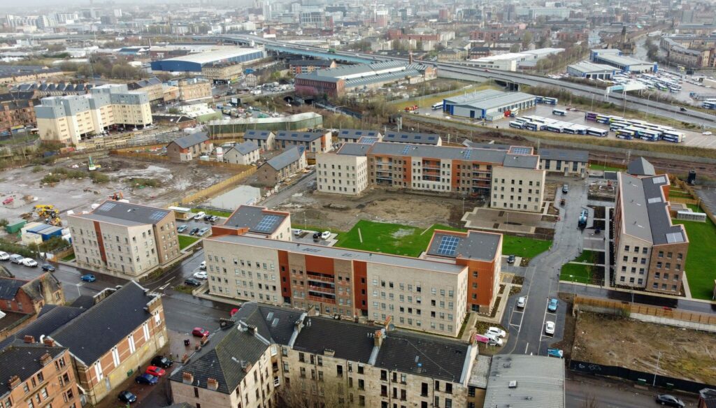 Butterbiggins Road, Glasgow. Birdseye view.
