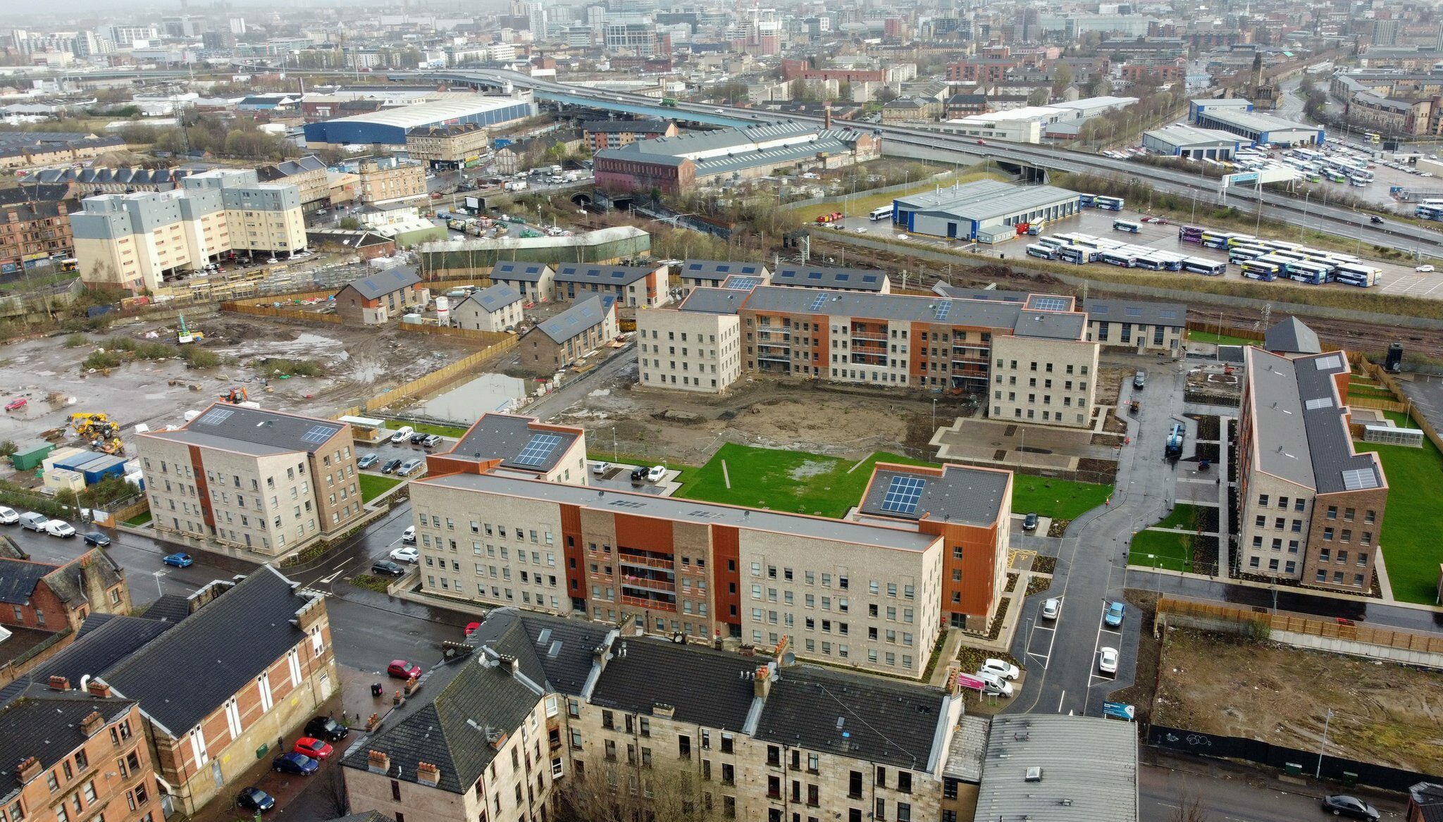 Butterbiggins Road, Glasgow. Birdseye view.