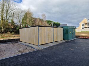 Combination Wooden Bin and Bike Store
