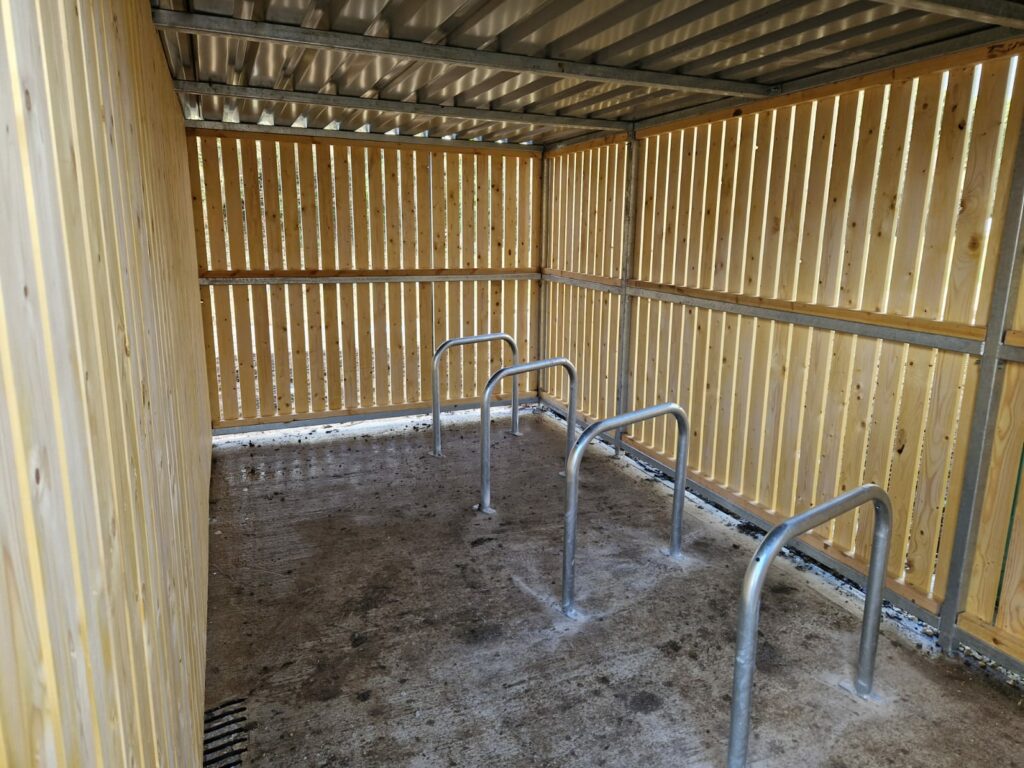 Sheffield Stand inside Bike Shelter