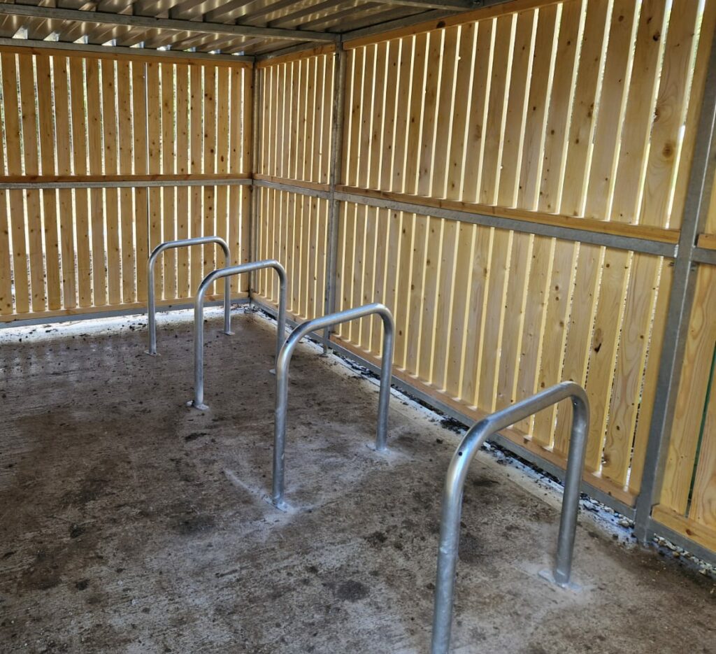Sheffield Stand inside Bike Shelter
