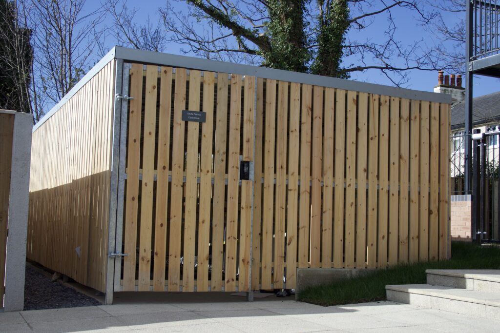 Trinity Timber Cycle Shelter Installation Cwrt Pentwmpath Llay Wrexham