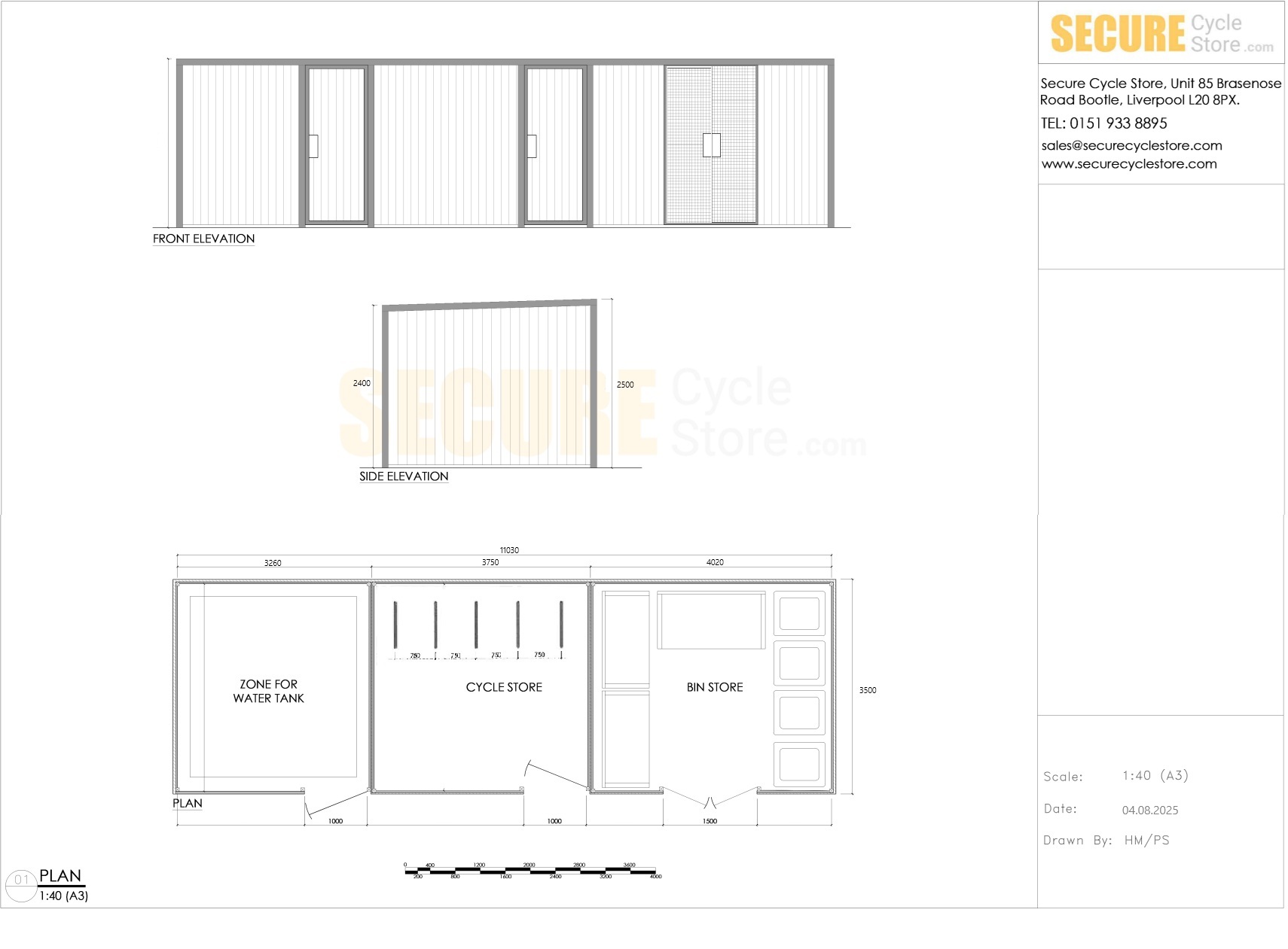 Drawings of the project mapping out
