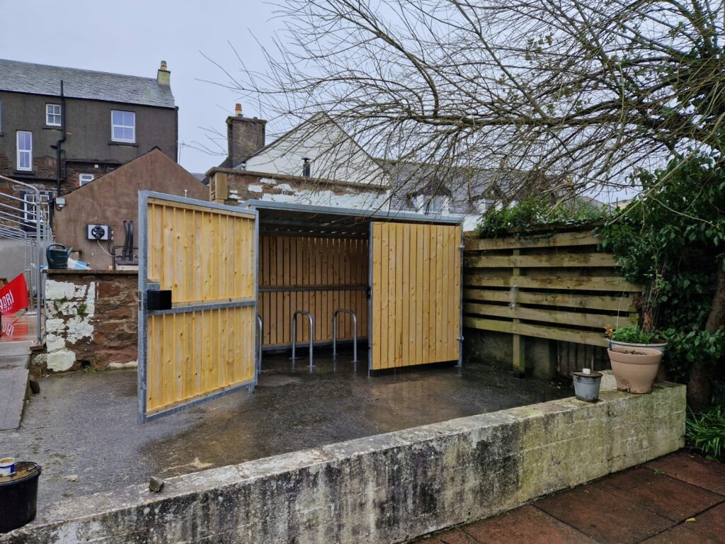 Trinity timber cycle shelter wooden for a restaurant