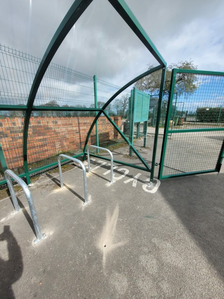 Canal Curved Secure Cycle Shelter System Installation