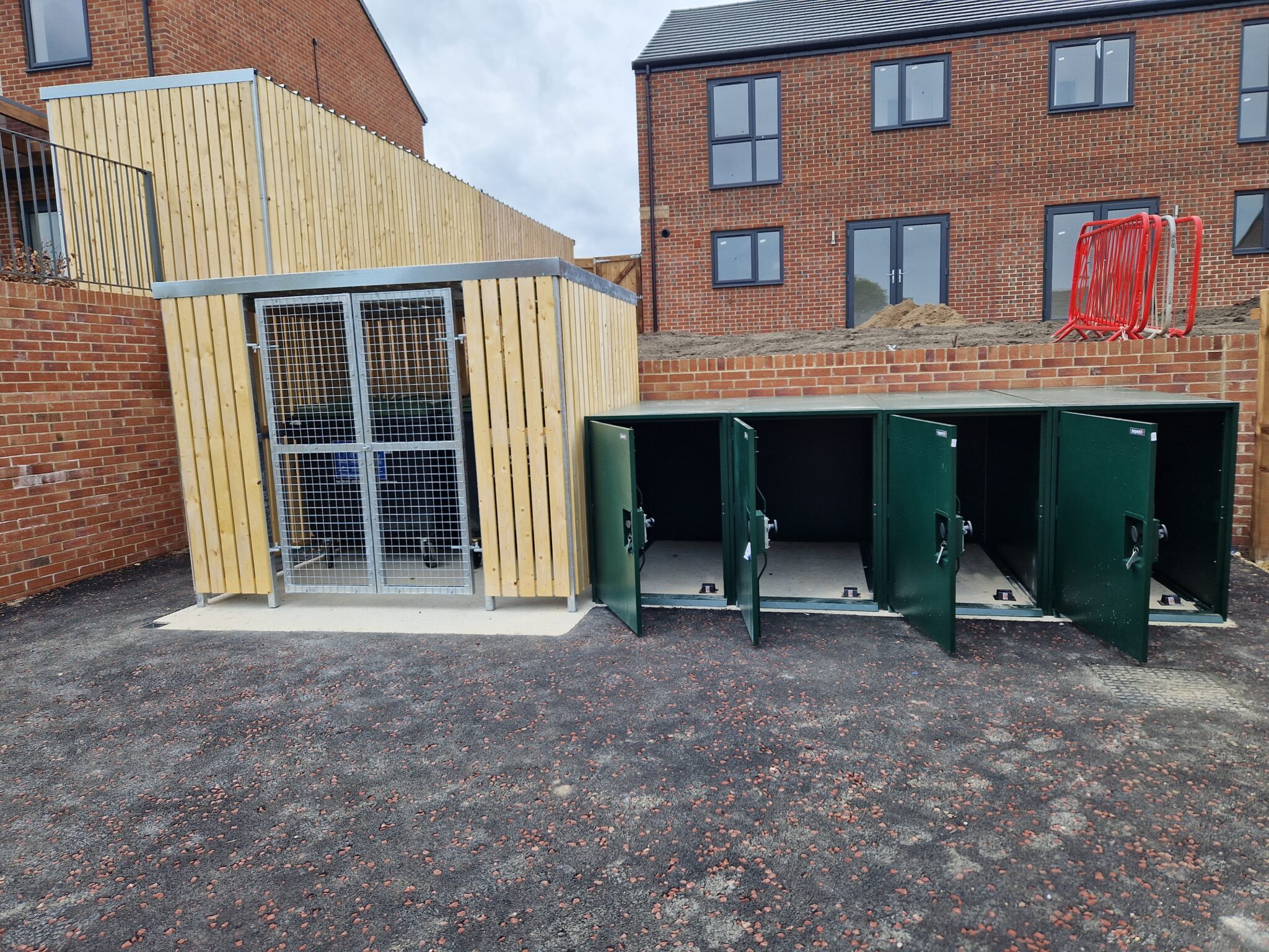 a selection of bike lockers 