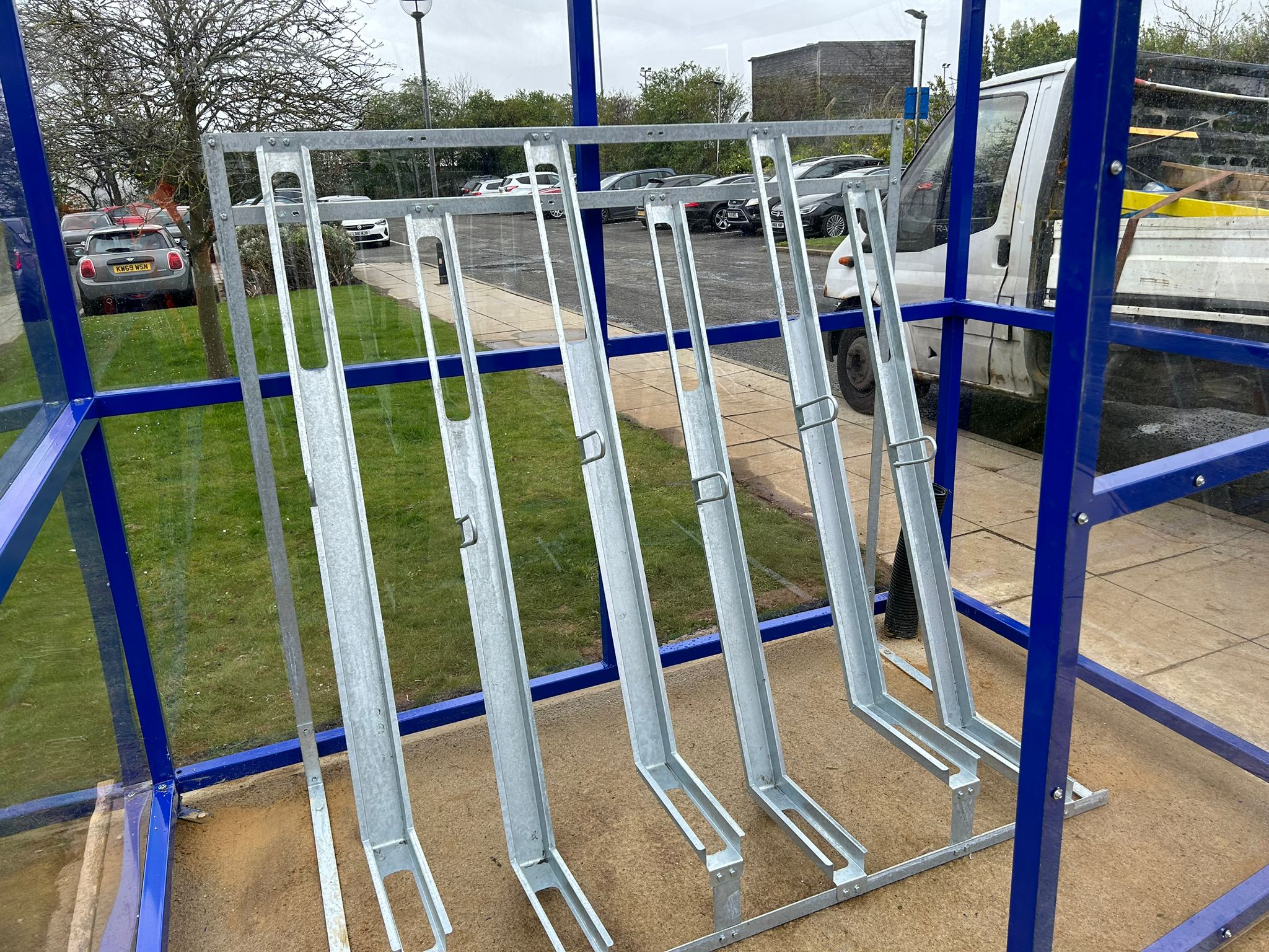 installation of a 12-space Greasby Cycle Shelter,