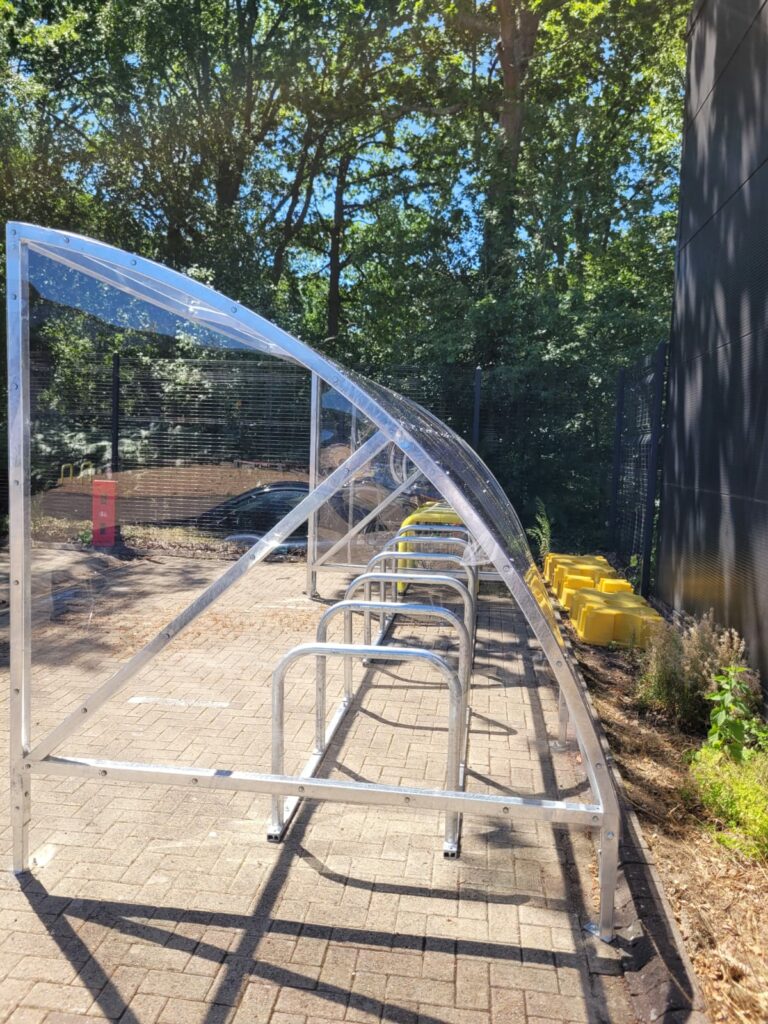 shelters with steel frame and plastic exterior. open fronted design for easy access 