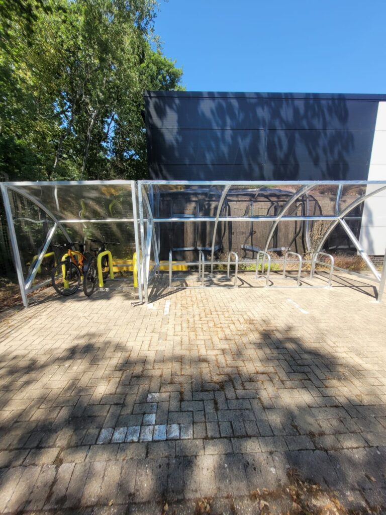 Parkway Whiteley Fareham Canal Curve Bike Shelter Installation