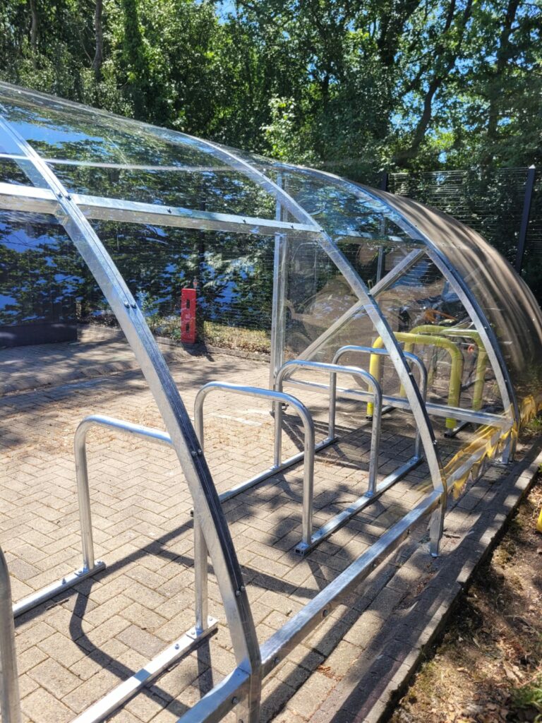 Parkway Whiteley Fareham Canal Curve Bike Shelter Installation
