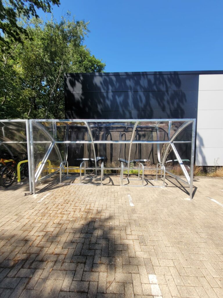 Parkway Whiteley Fareham Canal Curve Bike Shelter Installation