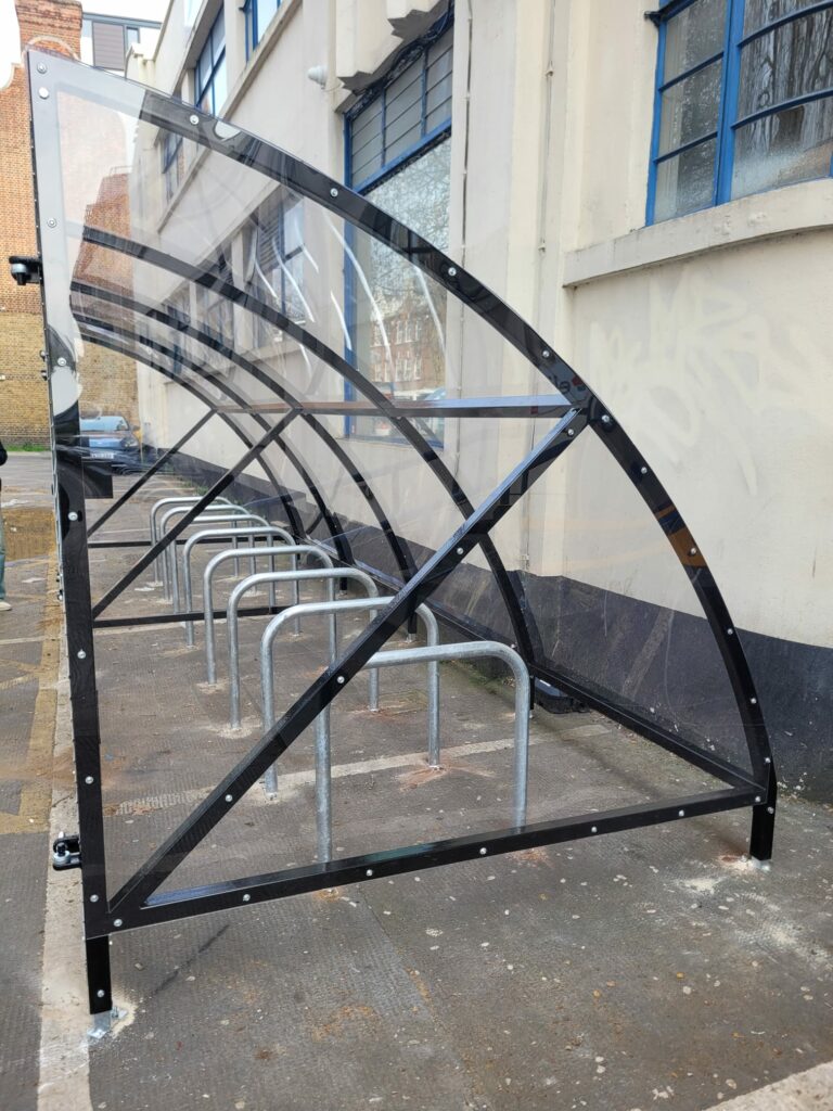 Canal Curve Bike Shelter Installation London UK
