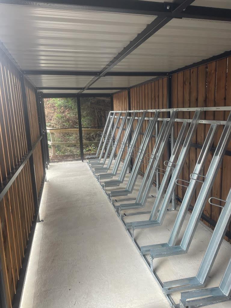 At Riverside Court in Oxford, we were commissioned to design, manufacture, and install a cycle storage and waste management solution that balanced durability, security, and visual consistency. The project, required a robust yet refined approach to accommodate both high-capacity Bespoke Cycle Parking and practical Bin Storage within a residential setting.