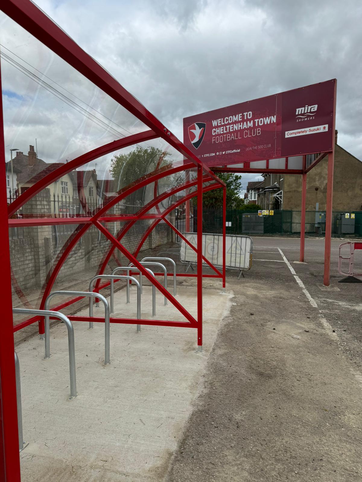 Cycle Shelter Installation at Cheltenham Town Football Club