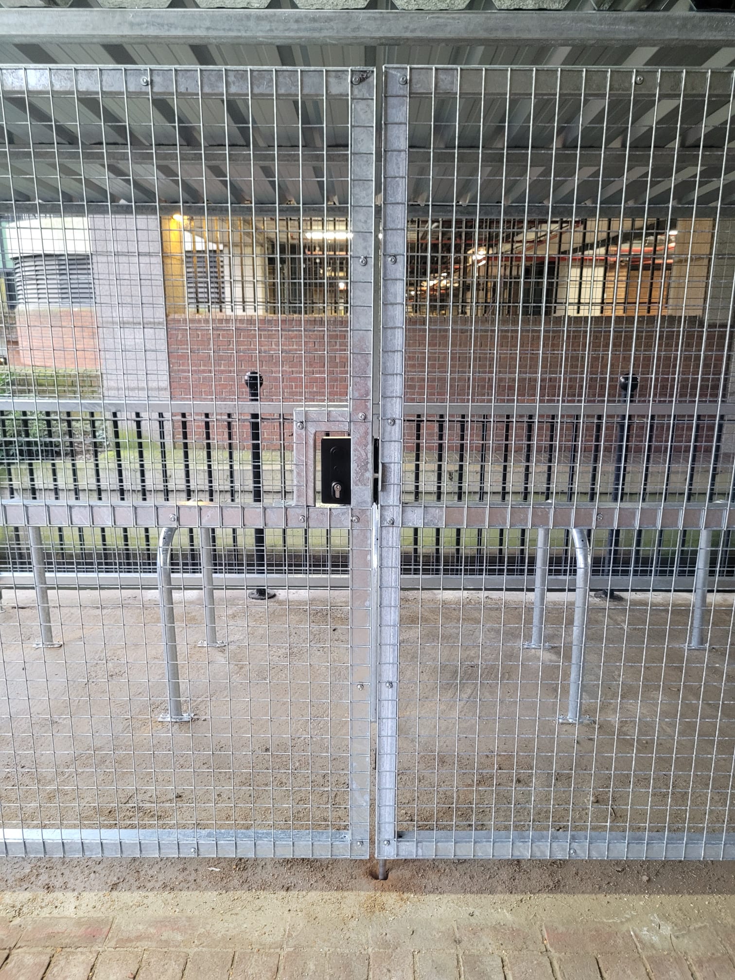 10 Space Mesh Cycle Shelter Installation with Secure Access Control