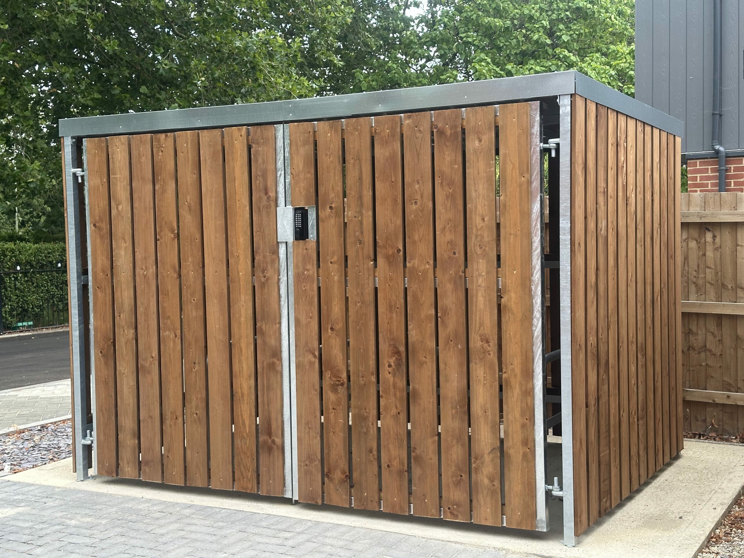 Tutbury, Gloucester 8 Space Timber Clad Cycle Shelter thumbnail