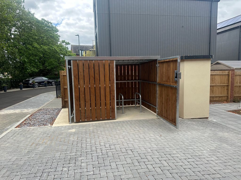 For additional security, the shelter features a double swing gate fitted with a digit combination lock and drop bolt