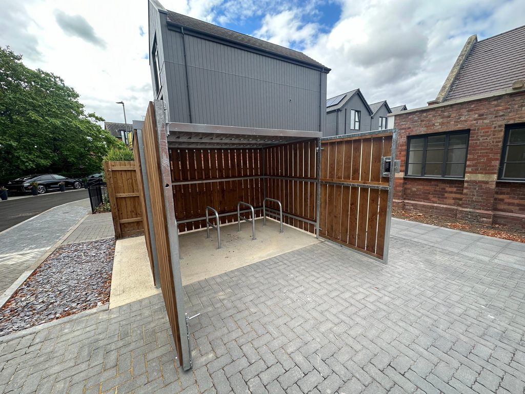 Tutbury, Gloucester 8 Space Timber Clad Cycle Shelter
