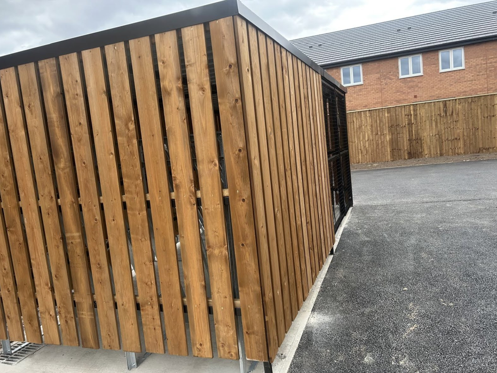 PAR treated timber hit and miss cladding provides a durable and visually complementary finish